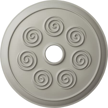 Ekena Millwork Spiral Ceiling Medallion (Fits Canopies up to 4"), Hand-Painted Pot of Cream, 25 1/4"OD x 4"ID x 2"P CM25SPPCF
